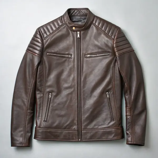 Embroidered Leather Jacket